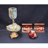 Smoking Interest - a pair of Carlton ware Rouge Royale ashtrays and table lighter;