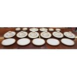 A Paragon Athena pattern part dinner service, for six, comprising oval plates, dinner plates,