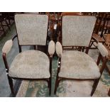 A pair of early 20th century oak bentwood side chairs,