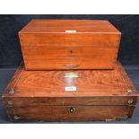 An early Victorian brass inlaid desk box;