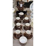 A Cinque Ports Pottery coffee set, for six, comprising cups, saucers, coffee pot,