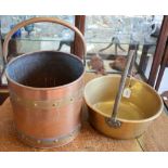 A copper and brass bound log bin;