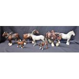A Beswick model of a grey horse standing, matte; others, Shire Foal and Dipped Head Foal,