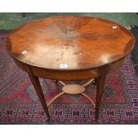 A 20th century satinwood elliptical occasional table,