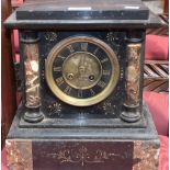 A 'belge noir' mantel clock, 10.