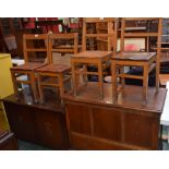 A set of four 20th century child's chairs; a 20th century oak blanket chest;