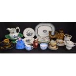 Ceramics - a pair of 19th century Wedgwood plates; other ceramics; Veilleude; 1970s German pottery;