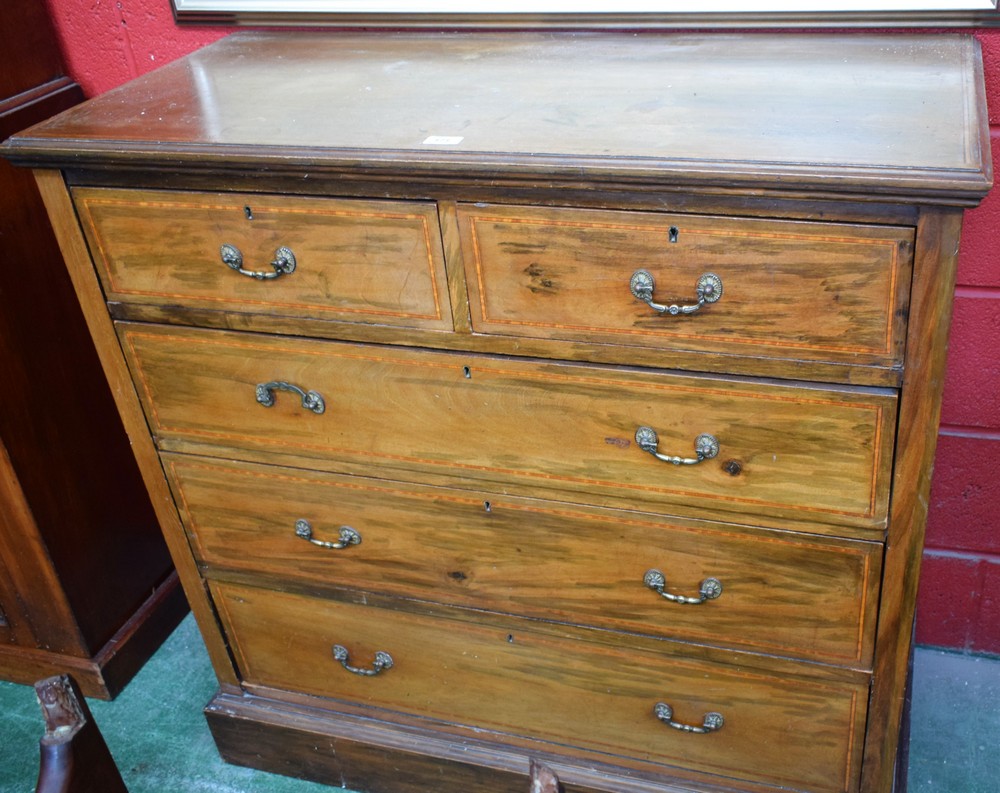 A mahogany chest of drawers, Maple & Co, 105cm high,