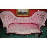 A Victorian mahogany double-end chaise longue/day bed,
