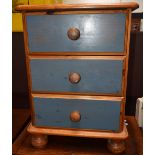 A 20th century pine chest of three drawers, of small proportions, 60.