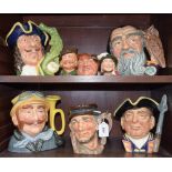 A Royal Doulton character jug, Johnny Appleseed, D6372; others, Captain Hook,