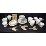 Ceramics - tea ware, various harlequin porcelain teacups and saucers,