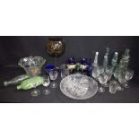 Glassware - a JJ Clayton, Chesterfield Codd bottle; others, JH Cuff, Manchester, Arnold, Lincoln,