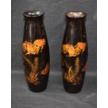 A pair of Chinese lacquer vases,