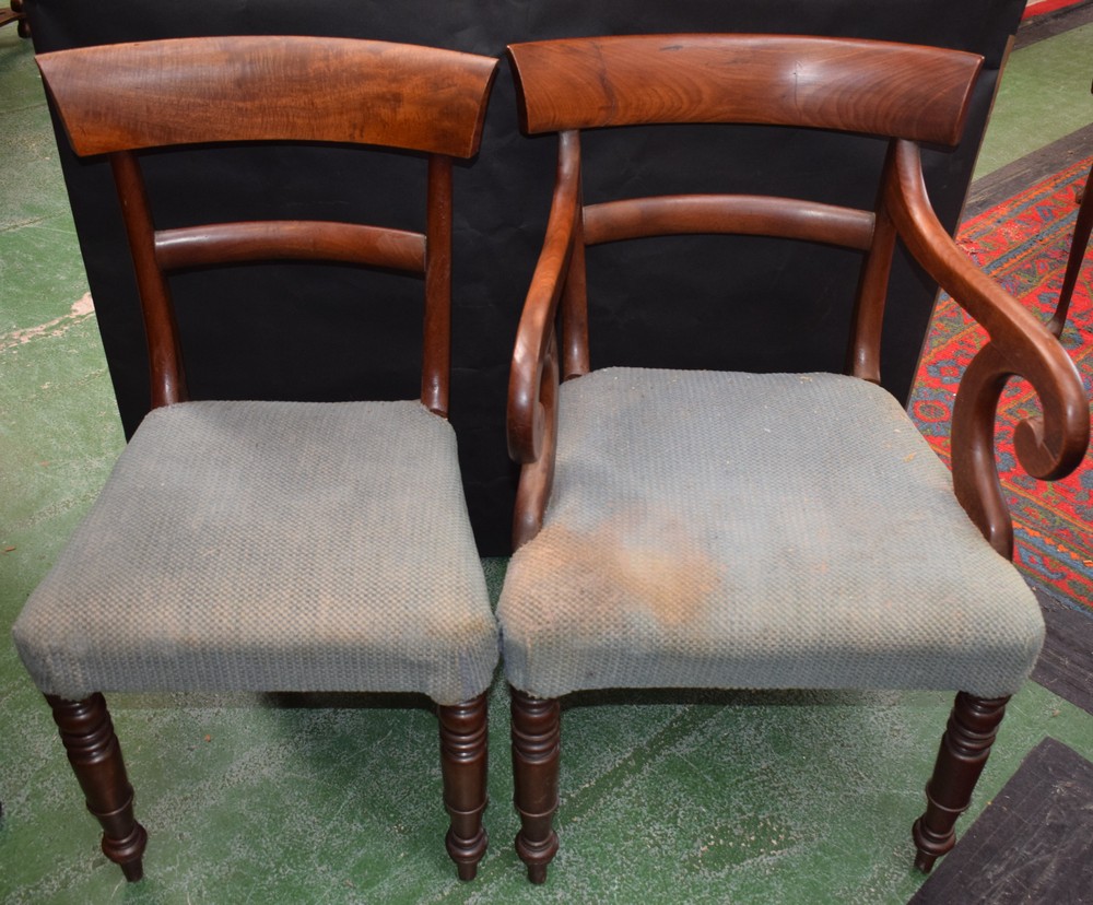 A set of eight Regency mahogany dining chairs,