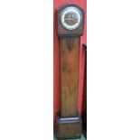 An oak cased floor standing 'grandmother' clock,