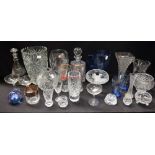 Glassware - a Gleneagles crystal etched glass vase; others similar;