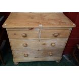 A Victorian pine chest,