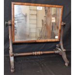 A 19th century mahogany rectangular dressing mirror, turned frame, c.