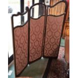 A Victorian mahogany three-fold dressing screen,