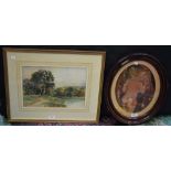 Impressionist School Nude Looking Into a Mirror unsigned, oval; another, English School,
