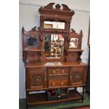 A 20th century composed mirror-back side cabinet,