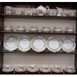 A Royal Crown Derby Blue Line Posies pattern tea service, for six, comprising cups, saucers,