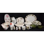 A Midwinter Fashion Shape part coffee set; other part tea and dinner services and patterns,