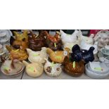 Ceramic chicken egg holders including Portmeirion, Price, Sadler, Mason Cash,