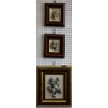 Capodimonte - a rectangular floral wall panel, printed marks; a smaller pair,