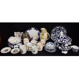 Ceramics - a Royal Crown Derby unfinished soup tureen and cover; others, plates, cups, saucers,