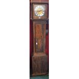 A 20th century oak longcase clock, 25cm dial with bold Roman numerals,