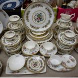 A Minton Marlow pattern part dinner service, including dinner plates, cups, sandwich tray,