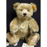 A Steiff teddy bear, classic 1920's style, blonde mohair, with growler,
