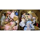 Collector's Dolls - assorted porcelain head dolls in 19th century dress, etc,