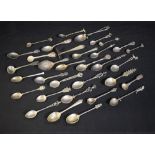 A quantity of silver and white metal spoons including a golfing spoon, Henry Hobson and Sons,