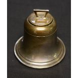 An early 20th century silver novelty inkwell, as a ship's bell,
