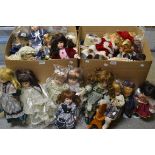 Collector's Dolls - assorted porcelain head dolls in 19th century dress Leonardo Collection;