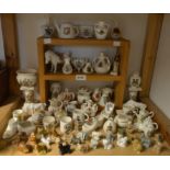 Ceramics - crested china including Shetland Pony, rocking chair, water pump, clog, shell,