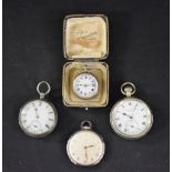 Watches - a Victorian silver open face pocket watch, Chas Jackson, Burton on Trent, enamelled dial,