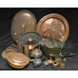 Metalware - a large copper pan cover,