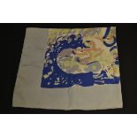 A Patrick Heron screen printed silk scarf, abstract nude sunbather, printed by Cresta Silks,