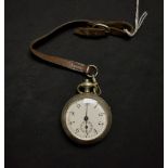 An early 20th century French fob pedometer, bounce hammer action, visible movement,