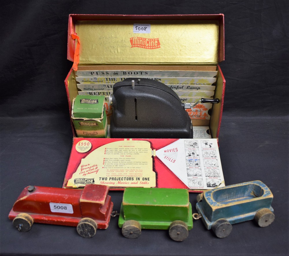 Toys and Games - a vintage Minicine projector and films by Martin Lucas including Puss in Boots,