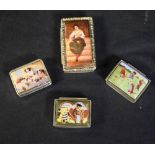 A novelty pill box, depicting cats playing golf, stamped 925; another similar,