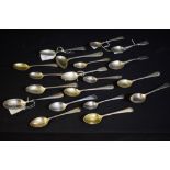 A quantity of silver spoons, mainly early to late 19th Century,
