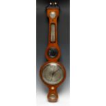 A post-Regency mahogany wheel barometer, the level signed Bernascone, Sheffield,