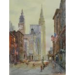 Michael Crawley Empire State Building, New York signed, titled to verso, watercolour, 40.