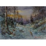 Michael Crawley A Winter Morning, Near Ingleby, Derbyshire signed, titled to verso, watercolour,