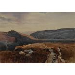 Michael Crawley Farndale, Yorkshire Moors signed, titled to verso, watercolour,